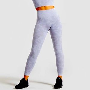 GYMSHARK CAMO SEAMLESS LILIAC LEGGINGS